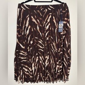 Rachel Roy Accordion Knife Pleated Long Skirt Career Casual NWT Size L